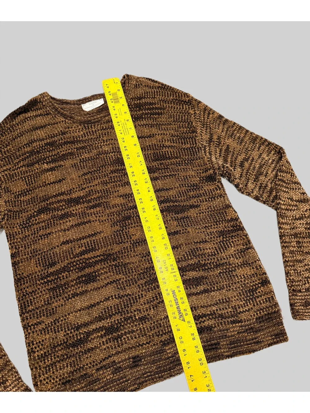 FRENCH RAGS Brenda French  Brown Knit Sweater Soft Jumper  22.5x30 L Large